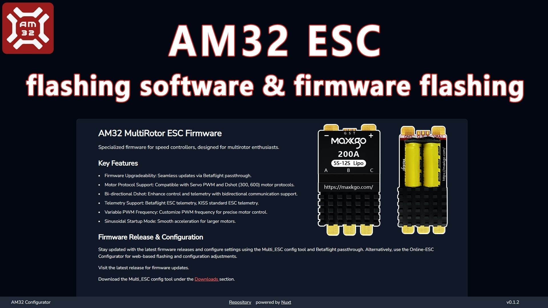AM32 ESC flashing software & firmware flashing