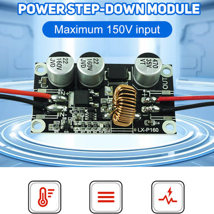 MAXKGO 150V To 12V 3A Small Size Big Power DC-DC Step Down Module With Aluminum Base Plate