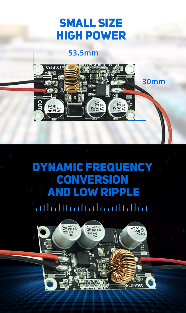 MAXKGO 150V To 12V 3A Small Size Big Power DC-DC Step Down Module With Aluminum Base Plate