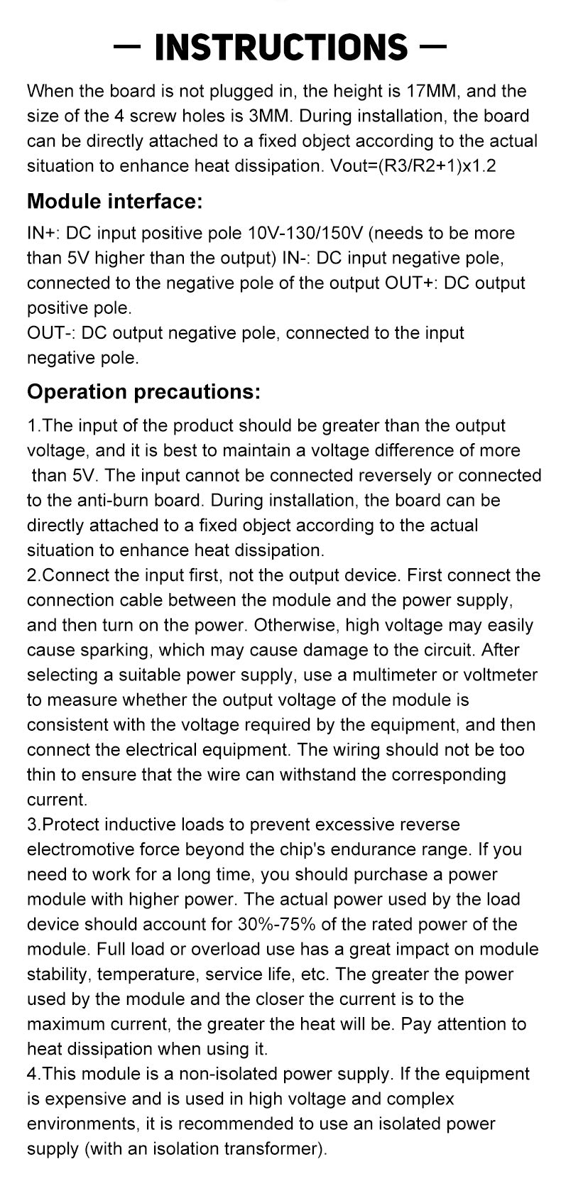 MAXKGO DC-DC 150V to 12V input step-down board