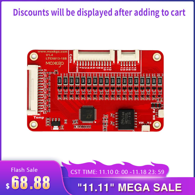 MAXKGO LTC6813 18S Smart Slave BMS Lithium Battery Protection Board