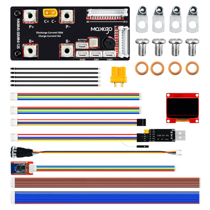 MAXKGO 6S-12S 100A Smart Bluetooth BMS Lithium Battery Protection Board For E-scooter / E-car / E-bike / E-skateboard