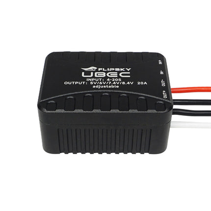 Flipsky 4-20S Lipo 20A External UBEC Output Adjustable 5.0V (default) / 6.0V / 7.4V / 8.4V For RC Car Fixed Wing Aircraft Robot