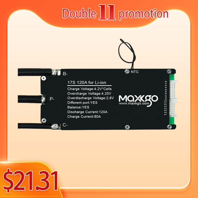 MAXKGO 15S-21S 120A BMS Protection Board Hardware Ternary Polymer Lithium Battery BMS Board