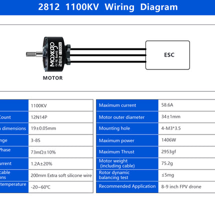 Maxkgo 2812 1100KV Drone motor for Drones