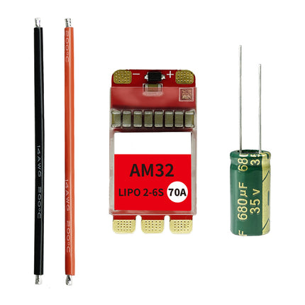 2670 Brushless ESC 2-6S Lipo powered 70A Firmware BLHeli_32 / AM32 Supports 128KHz PWM Frequency Suitable for FPV Racing Drone Multi-axis Drones Fixed-wing UAV Model Boats Climbing Vehicles