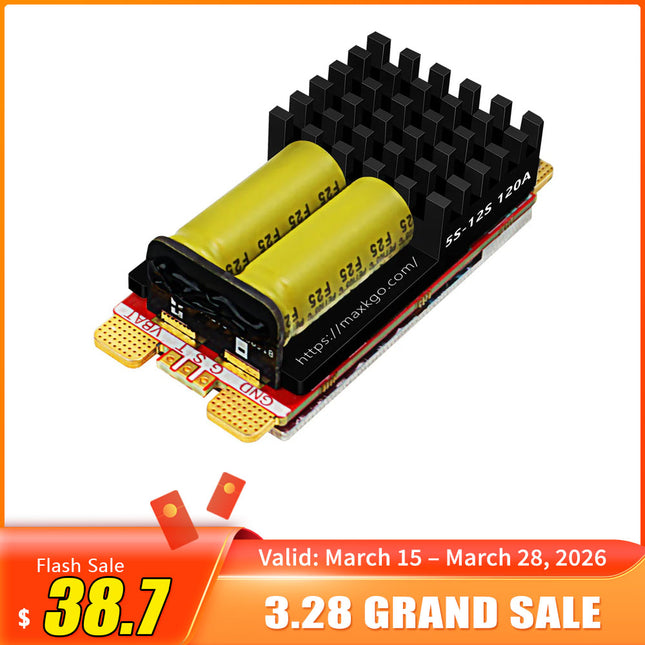 MAXKGO 5-12S 120A Lipo Brushless ESC Brushless Electric Speed Controller AM32 Support 128KHz Frequency PWMFrequency Suitable for Multi-rotor Aircrafts Airplane Models Plant Protection Machine Boat Models RC Car Models