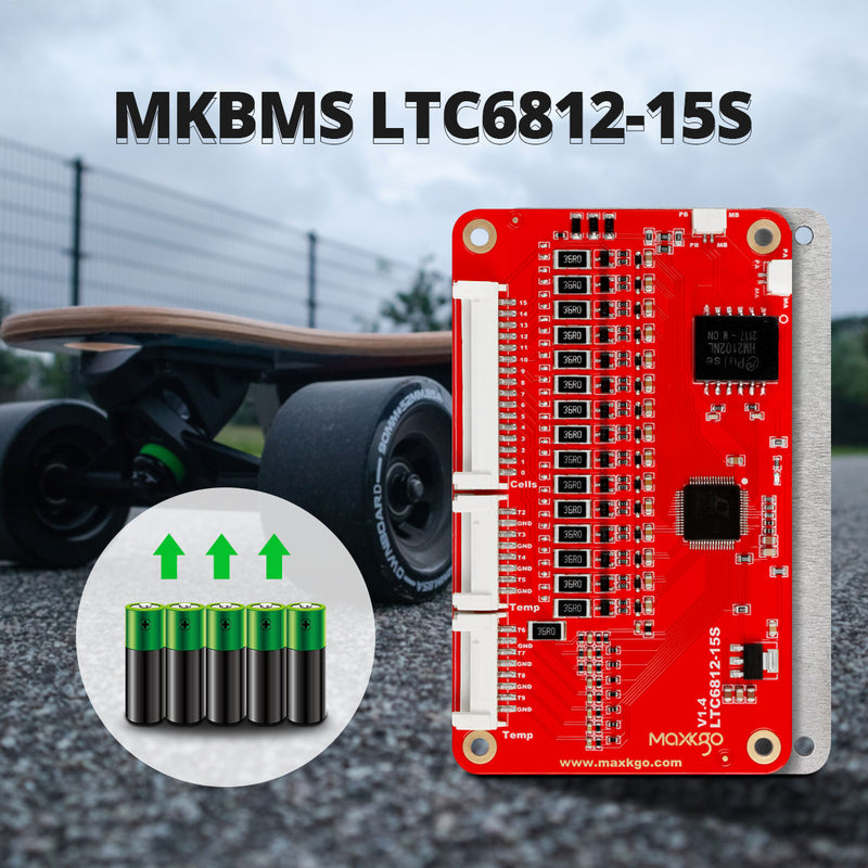 LTC6812 MAXKGO BMS 15S Slave Board BIS ZU 15 Zellen Füllstandsüberwachung &amp; 1+8 Temperatursensoren Kommunikation VESC und FSESC