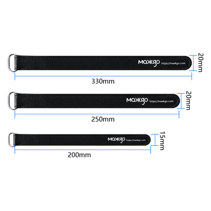 MAXKGO 5~10" FPV Drone Battery Strap for LiPo Batteries | RC Car Battery Tie Down Strap