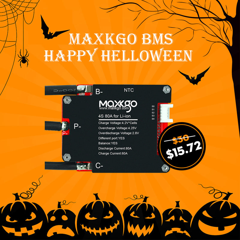 MAXKGO 4S-14S 80A BMS Protection Board Hardware Ternary Polymer Lithium Battery BMS Board