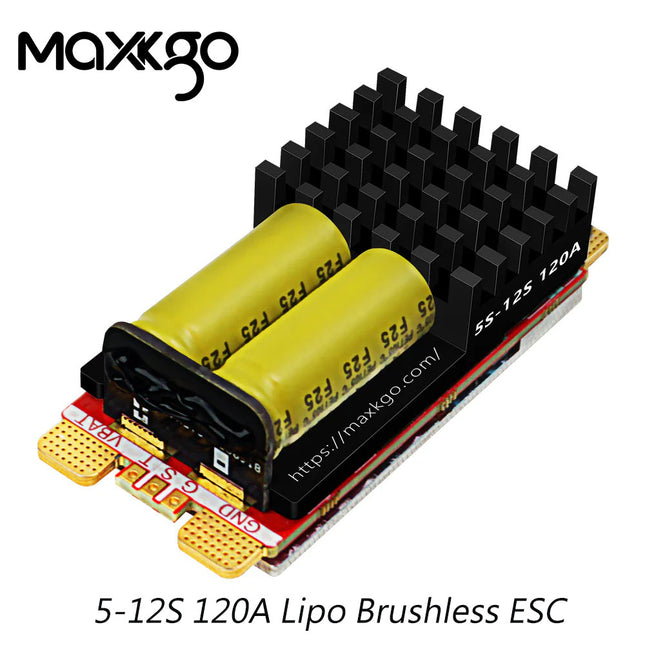 MAXKGO 5-12S 120A Lipo Brushless ESC Brushless Electric Speed Controller AM32 Support 128KHz Frequency PWMFrequency Suitable for Multi-rotor Aircrafts Airplane Models Plant Protection Machine Boat Models RC Car Models