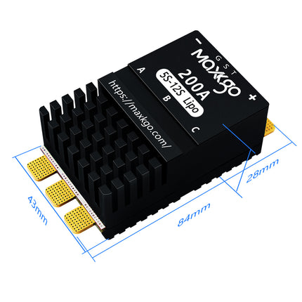MAXKGO 5-12S 200A MINI Brushless Electric Speed Controller AM32  Firmware Support for Multi-rotor drones Airplane Models Plant Protection Machine Boat Models RC Car Models
