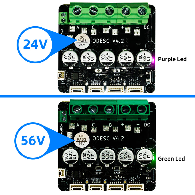 ODESC V4.2 Single-drive High-current High-precision Brushless Servo Motor Controller, Software Configuration Compatible with Odrivetool, FOC, BLDC