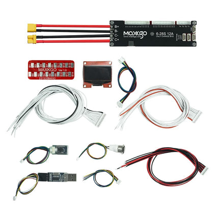 MAXKGO 6S-28S 12A Smart BMS Board Based On VESC Android Bluetooth App Only Charge For Lithium LiFePO4 Battery Protection