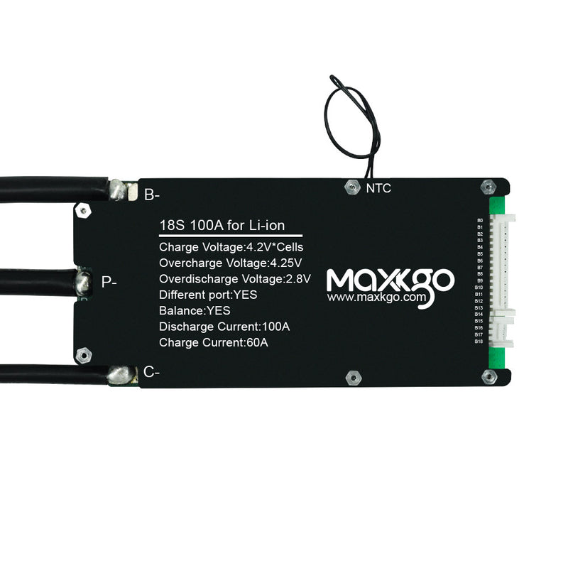MAXKGO BMS 15S-21S 72V 100A Protection Board with Balance for Ebike/Eboard/EScooter.ETC