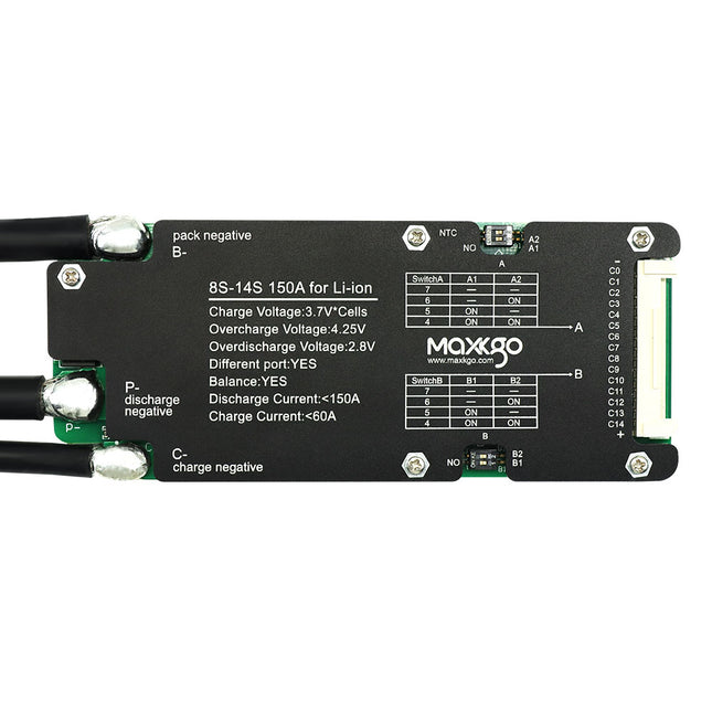 MAXKGO 8S-14S 150A BMS Protection Board Hardware Ternary Polymer Lithium Battery BMS Board