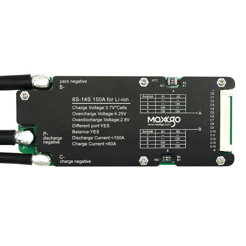 MAXKGO BMS Board 8S 10S 12S 14S LiFepo4 Li-ion 24V 36V 48V Battery Pack Protection 150A for ESK8 / Electric Scooter